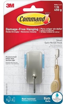 Command Bath33-sn-es Banyo Kancaları, 1 Paket, Saten Nikel 100