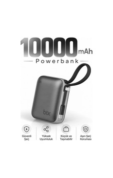 Exenar - Siyah - Mini Powerbank 10000 Mah Cep Boy Taşınabiler Hızlı Şarj Pd 20w Dijital Göstergeli Type-c Kablolu Exenar - Siyah - Mini Powerbank 10000 Mah Cep Boy Taşınabiler Hızlı Şarj Pd 20w Dijital Göstergeli Type-c Kablolu
