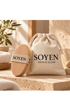Doğal At Kılı Selülit Fırçası Kuru Fırçalama, Peeling Ve Vücut Masaj Fırçası, Özel Saklama Keseli