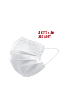 3 Katlı Telli Cerrahi Maske 250 Adet Beyaz