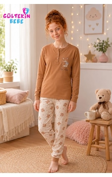 Tarık İnterlok Kumaş Ayıcık Baskılı Kız Pijama Takımı 11-16 Yaş -ta6750470 - Kahverengi Tarık İnterlok Kumaş Ayıcık Baskılı Kız Pijama Takımı 11-16 Yaş -ta6750470 - Kahverengi