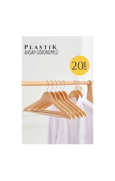 Ahşap Görünüm Plastik Askı 20 Adet Krem 720521 Natürel Ahşap Görünüm Plastik Askı 20 Adet Krem 720521 Natürel
