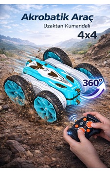 Uzaktan Kumandalı 360 Derece Dönen Akrobatik Şarj Edilebilir Işıklı Rc Oyuncak Araba Mavi Mavi Uzaktan Kumandalı 360 Derece Dönen Akrobatik Şarj Edilebilir Işıklı Rc Oyuncak Araba Mavi Mavi
