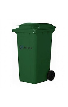 240 Litre Yeşil Plastik Çöp Konteyneri Hey Çelik Pk - 095