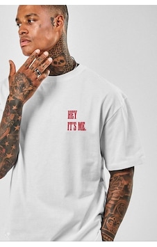 Barlashive Erkek Baskılı T-shirt Kısa Kol Bisiklet Yaka Regular Fit Rahat Kalıp Tişört - Beyaz Çok Renkli
