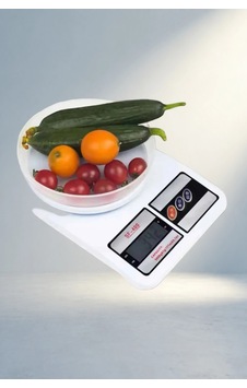 Uzun Ömürlü Dijital Mutfak Tartısı 10 Kg Hassas Ölçüm Açık Beyaz