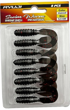 Ryuji Swim Worm 5.5cm 8 Adet Lrf Silikon Yem Mussel Ryuji Swim Worm 5.5cm 8 Adet Lrf Silikon Yem Mussel