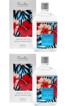 Pomellos 80 Derece Jamaika Gülü & Beyaz Frangipani Kolonya Cam Şişe 2 x 250 ML Pomellos 80 Derece Jamaika Gülü & Beyaz Frangipani Kolonya Cam Şişe 2 x 250 ML