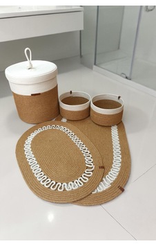 El Yapımı Dekoratif Örgülü Model 5'li Banyo Seti 2 Li Paspas 50x80 Cm Ve 40x60 Cm + Sepetler 18x18 Cm & Çamaşır Sepeti 35x33 Cm Hasır Jüt Renk El Yapımı Dekoratif Örgülü Model 5'li Banyo Seti 2 Li Paspas 50x80 Cm Ve 40x60 Cm + Sepetler 18x18 Cm & Çamaşır Sepeti 35x33 Cm Hasır Jüt Renk
