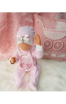 Candys Bebe Kız Bebek Tulum Pembe Beyaz Pembe