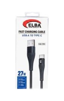 Elba Elb-2701 27w Usb-a To Type-c 1mt Siyah Örgülü Şarj Kablosu 480mps Hızlı Şarj Elba Elb-2701 27w Usb-a To Type-c 1mt Siyah Örgülü Şarj Kablosu 480mps Hızlı Şarj