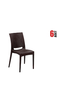 6 Adet Rattan Kolsuz Kahve Sandalye Balkon Bahçe Teras Kahve 6 Adet Rattan Kolsuz Kahve Sandalye Balkon Bahçe Teras Kahve