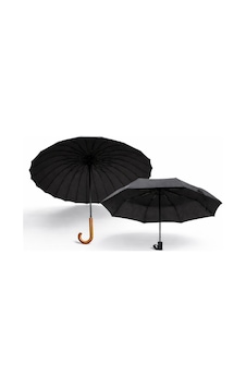 Toptancı Amca 24 Telli Baston Şemsiye 100 Cm + 8 Telli Otomatik Şemsiye 2 Li Set Rüzgâra Dayanıklı, Su Geçirmez Siyah Toptancı Amca 24 Telli Baston Şemsiye 100 Cm + 8 Telli Otomatik Şemsiye 2 Li Set Rüzgâra Dayanıklı, Su Geçirmez Siyah