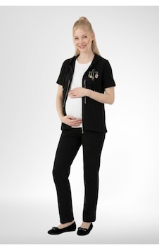 Mecit Pijama Mecit 6400 Bayan Siyah 3'lü Hamile Lohusa Pijama Takımı Mecit Pijama Mecit 6400 Bayan Siyah 3'lü Hamile Lohusa Pijama Takımı