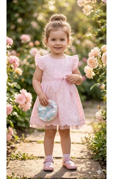 Cocosiss Kız Bebek Payet Çantalı Elbise Ccs-2643 Pembe Cocosiss Kız Bebek Payet Çantalı Elbise Ccs-2643 Pembe