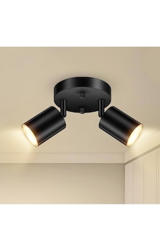 Rsylight Retro Siyah Metal 2 Li Led Spot Tavan Plofyoner 180 Derece Hareketli Beyaz Ampullu Siyah Rsylight Retro Siyah Metal 2 Li Led Spot Tavan Plofyoner 180 Derece Hareketli Beyaz Ampullu Siyah