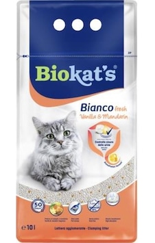 Biokat's Bianco Vanilya & Mandalina Kokulu Topaklaşan Bentonit Kedi Kumu 10 L Biokat's Bianco Vanilya & Mandalina Kokulu Topaklaşan Bentonit Kedi Kumu 10 L