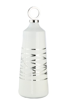 Vitale Arctic AK.IX0204 Seramik Vazo 19 x 19 x 59 CM Gümüş