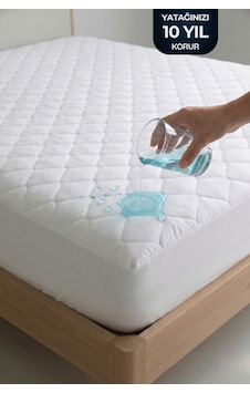 Yatak Alezi Pamuklu Kapitone Fitted Full Kenar Sıvı Geçirmez Yatak Koruyucu Beyaz