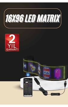 Led Ekran Matrix Panel En Büyük Boy 16x96 Araba Yazısı Sarı