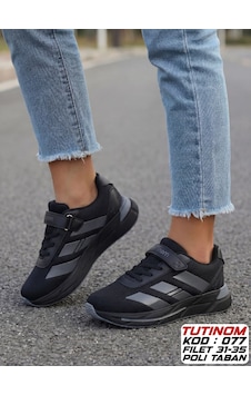 Papucumun Dünyası Tutinom Unisex Çocuk Spor Ayakkabı Kız Ve Erkek Sıyah - Fume