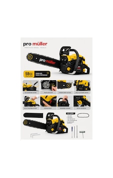 Pro Müller Pro Hava Soğutmalı Çift Egozlu 58 Cc Benzinli Ağaç Odun Dal Motorlu Hızar Bıçkı Testeresi Orman Motoru Pro Müller Pro Hava Soğutmalı Çift Egozlu 58 Cc Benzinli Ağaç Odun Dal Motorlu Hızar Bıçkı Testeresi Orman Motoru
