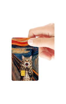 Çığlık Kedi Yüksek Çözünürlük Parlak Kredi/banka Kart Kaplama Sticker Standart Çığlık Kedi Yüksek Çözünürlük Parlak Kredi/banka Kart Kaplama Sticker Standart