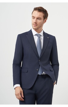 Morven Erkek Lacivert Yün Slim Fit Mono Yaka Takım Elbise 25mc001022200 Lacivert