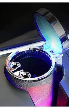 Rgb Işıklı Açılır Kapanır Kapaklı Oto Araç İçi Masa Üstü Küllük Kül Tablası Işıklı Dekoratif Küllük