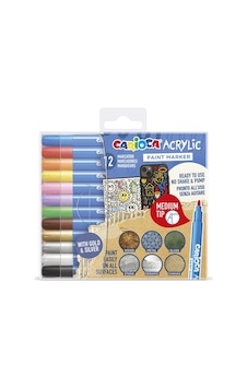Carioca Akrilik Paint Marker Su Bazlı Medium Uç 12'li Çoklu