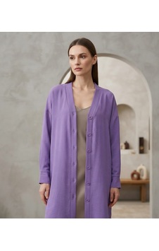 Stormwear Dökümlü Oversize Gömlek Tunik Lila