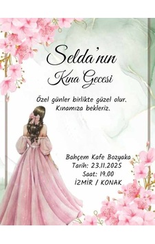 Kına Davetiye - Kına Davetiyesi - Davetiye 100 Adet M10