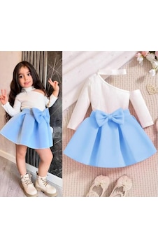 My Kids Wear Bayramlık Kız Çocuk Alt Üst Takım Beyaz - Mavi My Kids Wear Bayramlık Kız Çocuk Alt Üst Takım Beyaz - Mavi