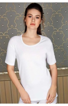 Angbutik Pamuklu Ribana Geniş Yaka Kısa Kol Fanila T-shirt beyaz Angbutik Pamuklu Ribana Geniş Yaka Kısa Kol Fanila T-shirt beyaz