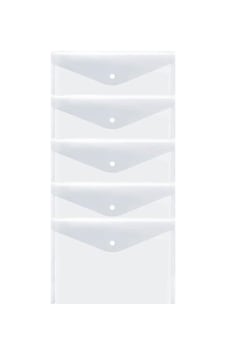 A4 Şeffaf Çıtçıtlı Zarf Dosya 5 Adet 0.75 LT - 2.5 LT - 12 KG