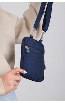 Baginn Klinkır Kumaş Mini Çapraz Askılı Kadın Cep Telefonu Çantası Mini Cüzdan Çanta 20 10 Cm Su İtici Lacivert
