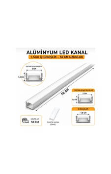 Alüminyum Led Kanal 50 Cm 15mm İç Genişlik 20mm Dış Ölçü Şerit Led Profil Kapaklı Alüminyum Led Kanal 50 Cm 15mm İç Genişlik 20mm Dış Ölçü Şerit Led Profil Kapaklı