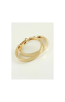 Kare Kesim Gold Halka Küpe 4.5 Cm Altın