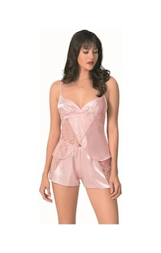 Veraura Lifestyle Kadın Somon Saten Babydoll Şort Takımı Veraura Lifestyle Kadın Somon Saten Babydoll Şort Takımı