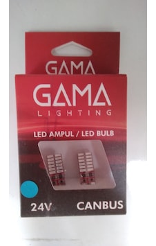 24 Volt T10 Dipsiz Led Ampul Mavi 24 Ledli Gama
