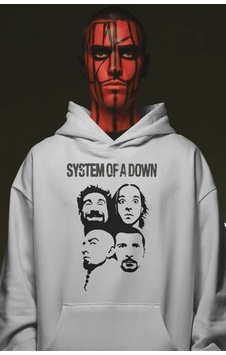 Sevbano System Of A Down Rock Metal Müzik Grubu Ön Baskılı Unisex Oversiz beyaz Sevbano System Of A Down Rock Metal Müzik Grubu Ön Baskılı Unisex Oversiz beyaz