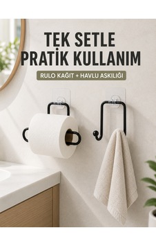 Banyo Ve Mutfak İçin Yapışkanlı Havlu Askılığı Ve Rulo Kağıt Tutucu Set Diğer