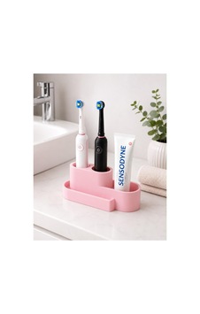 Şarjlı Diş Fırçası Ve Macun Stant Organizer Modern 3d Tasarım Renk Çeşitleri Mevcut Pembe Pembe Şarjlı Diş Fırçası Ve Macun Stant Organizer Modern 3d Tasarım Renk Çeşitleri Mevcut Pembe Pembe