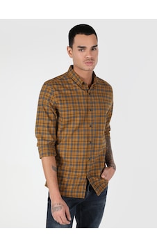 Colin's Slim Fit Kareli Sarı Erkek Uzun Kol Gömlek CL1061023_Q1.V1_YLS Colin's Slim Fit Kareli Sarı Erkek Uzun Kol Gömlek CL1061023_Q1.V1_YLS