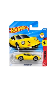 Hot Wheels Ferrari Dino 206 Gt - Ferrari Sarı 1/64 Diecast Model Araba Çok Renkli