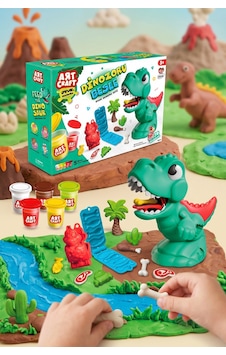 Art Craft Dinozoru Besle Oyun Hamuru Seti 5 Renk 3d Kalıplı Eğitici T-rex Oyuncak 3+ Yaş Çok Renkli Art Craft Dinozoru Besle Oyun Hamuru Seti 5 Renk 3d Kalıplı Eğitici T-rex Oyuncak 3+ Yaş Çok Renkli