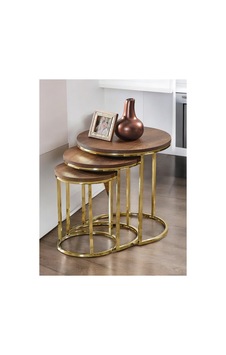 Usta Mekan 3'lü Parlak Gold Ayak Barok Ceviz Tabla Zigon Servis Salon Sehpa Gold - Barok Usta Mekan 3'lü Parlak Gold Ayak Barok Ceviz Tabla Zigon Servis Salon Sehpa Gold - Barok