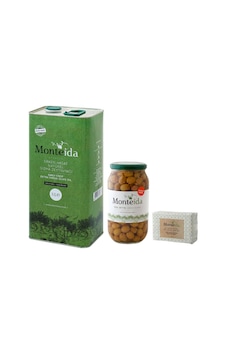 Monteida Erken Hasat Natürel Sızma Zeytinyağı Teneke 5 L + Monteida Ayvalık Kırma Zeytin 1 KG + Monteida Doğal Zeytinyağı Sabunu 150 G