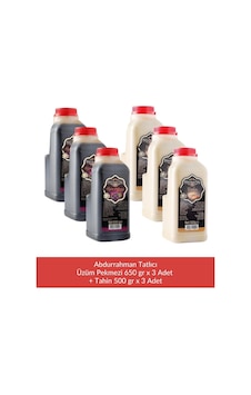 Abdurrahman Tatlıcı Üzüm Pekmezi 650 Gr X 3 Adet + Abdurrahman Tatlıcı Tahin 500 Gr X 3 Adet Abdurrahman Tatlıcı Üzüm Pekmezi 650 Gr X 3 Adet + Abdurrahman Tatlıcı Tahin 500 Gr X 3 Adet