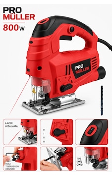 Alman Pro 800 Watt Sjs Metal Şanzuman 6 Kademe Devir Ve Pandül Ayarlı Dekupaj Testere